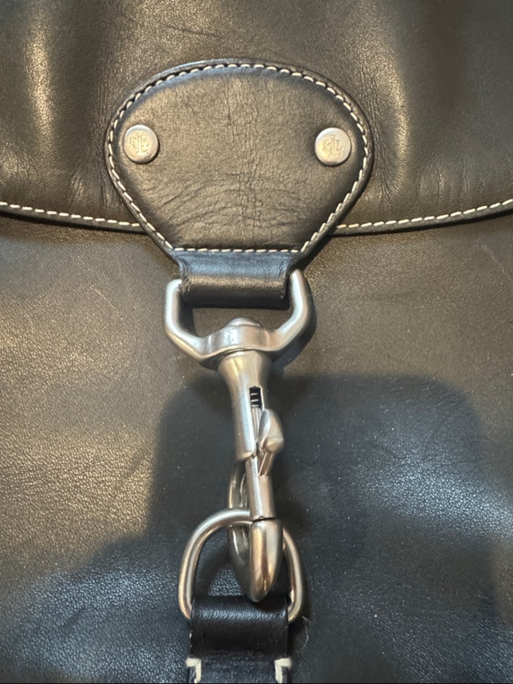 LAUREN Ralph Lauren Black Leather Hobo Shoulder Bag - Picture 5 of 13